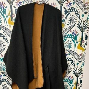 Reversible Poncho with tie belt